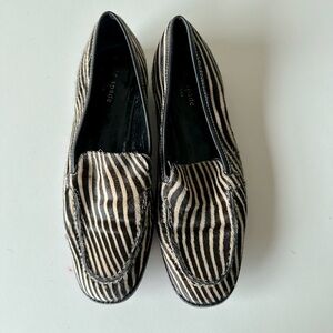Vintage Kate Spade Animal Print Black White Hair Zebra Loafers 6